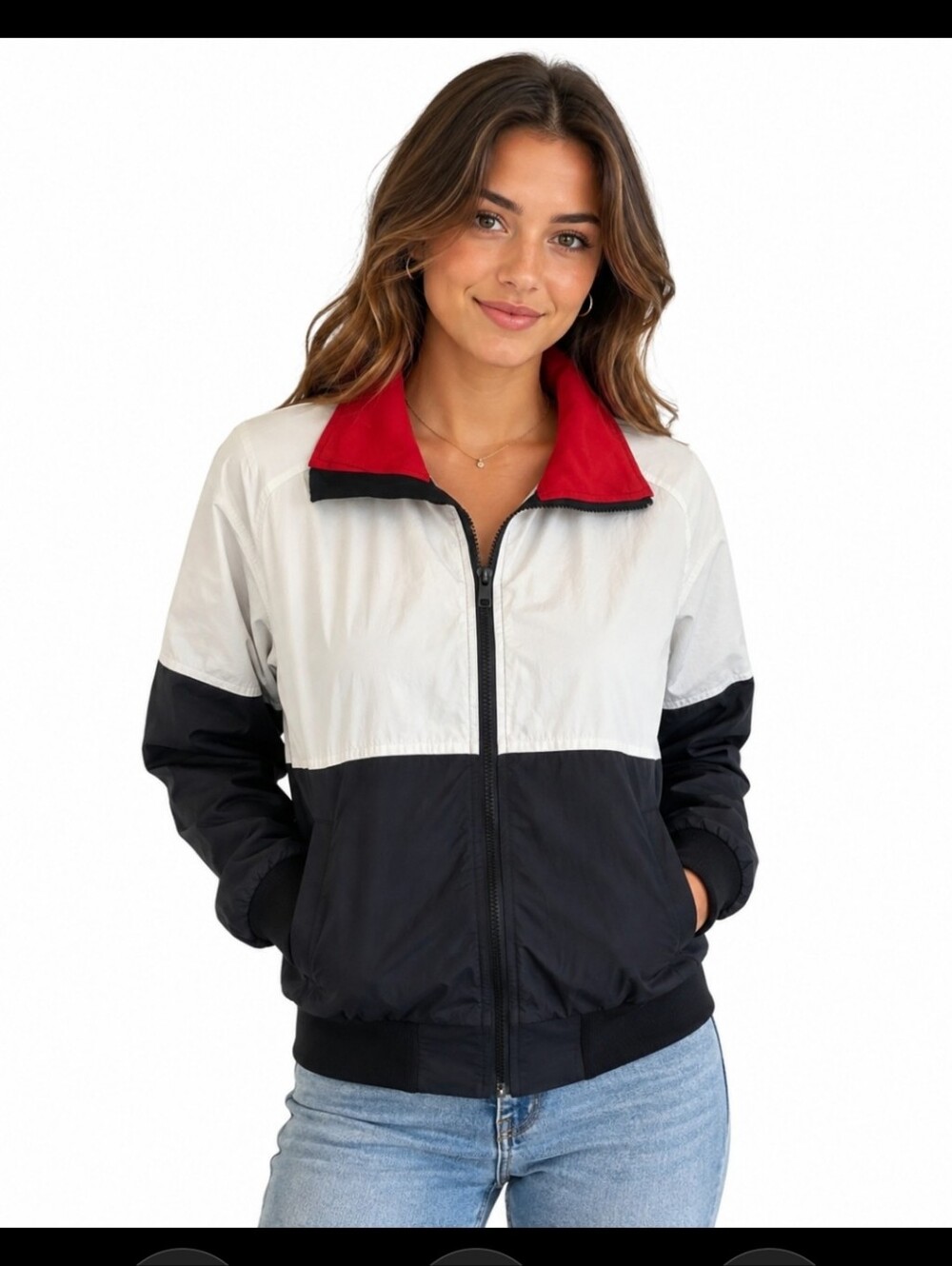 Brandy Melville John Galt Women's Color Block Windbreaker Jacket